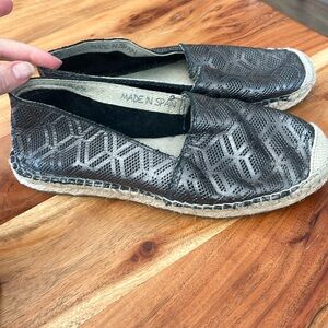 Ateliers Metallic Leather Espadrilles sz 38/7.5